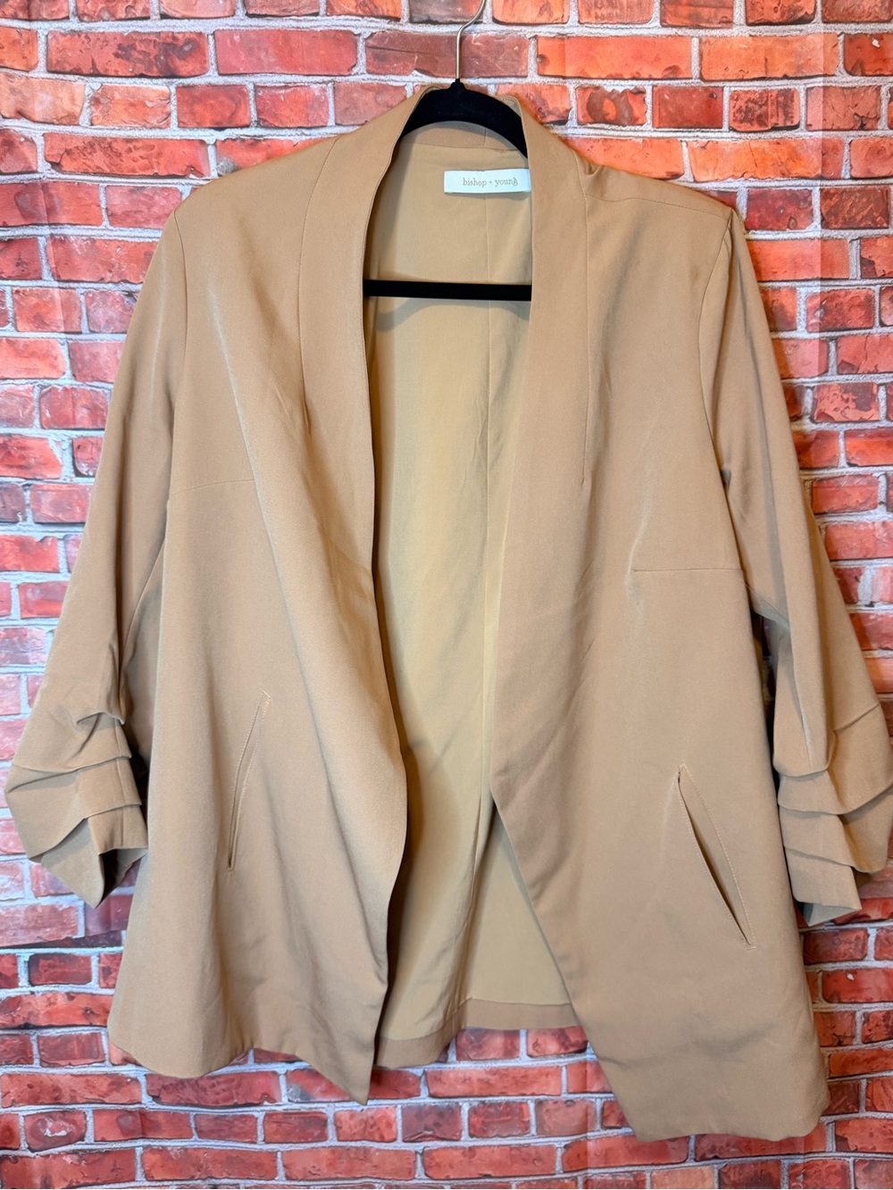 bishop + young Camel Open-Front Women's Blazer Jacket
